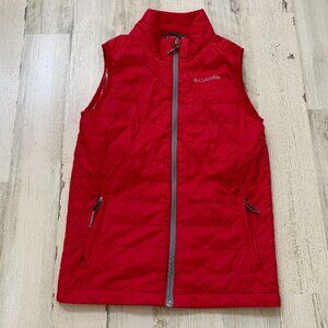 CLEARANCE! Columbia Women's Size Medium Omni Heat Quilted Vest Red Full Zip